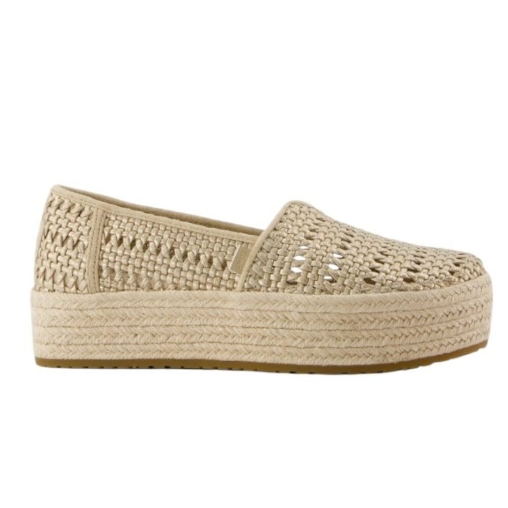 Toms Woven Espadrille Platform Slip-On in Beige